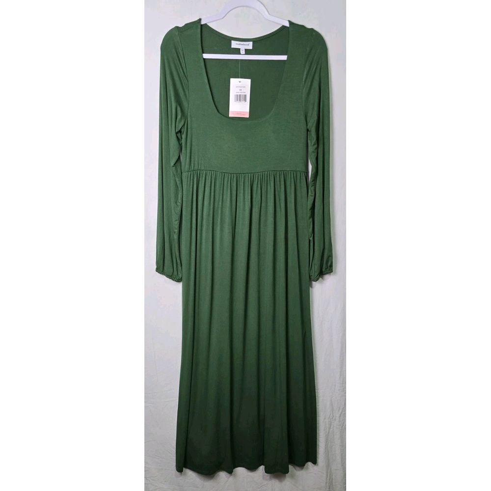 Motherhood Maternity Dress Maxi Rayon/spandex Olive Green Sz‎ XS NWT